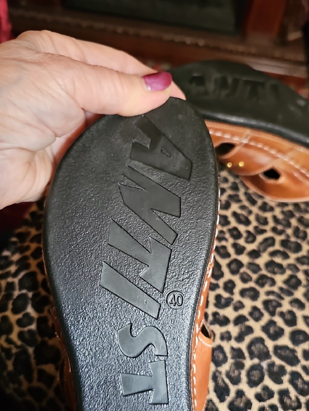 Spring Step Tan Leather Slip-On Sandal - Picture 9 of 11